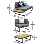 4 seater Aluminum Frame Sofa
