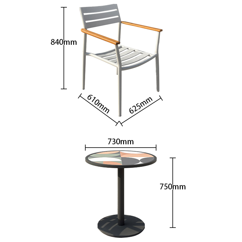 Garden aluminum table chair set