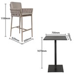 Outdoor high-legged bar chair
