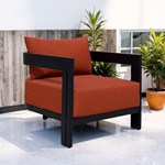 RH Red Fabric Aluminum Sofa