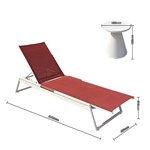 Red aluminium pool loungers