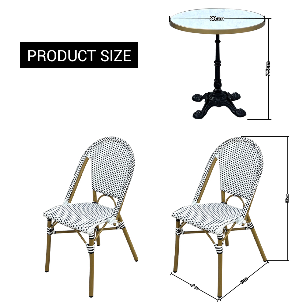 Outdoor bistro rattan chair