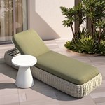 Green woven rope pool loungers