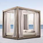 Outdoor teak wood sunbed