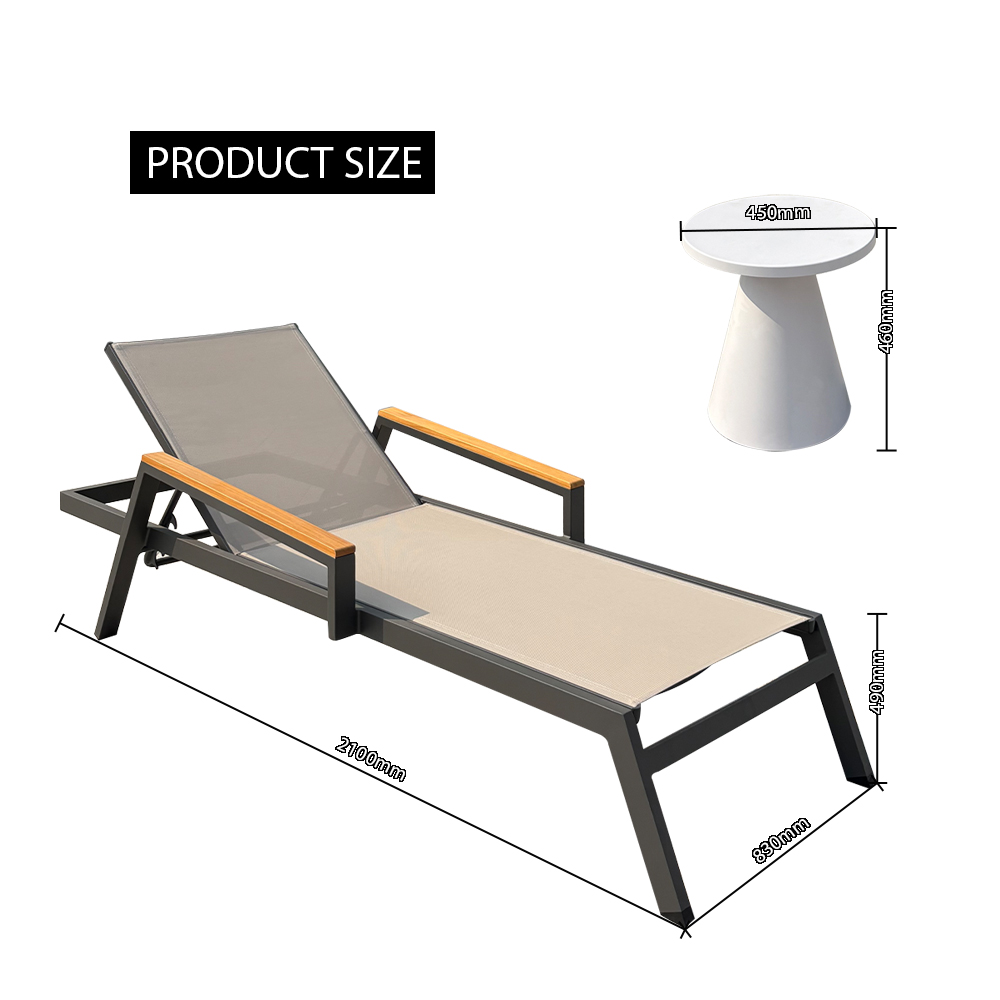 Outdoor aluminium pool loungers