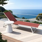 Red aluminium pool loungers