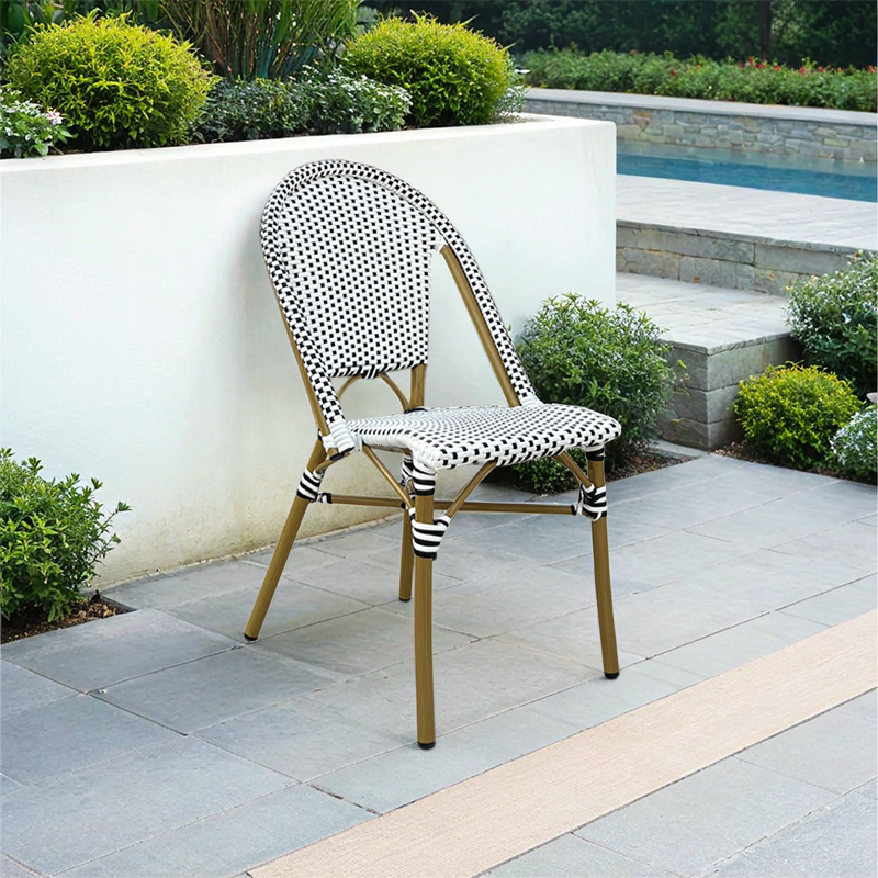 Outdoor bistro rattan chair