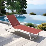 Red aluminium pool loungers