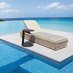 Outdoor furniture woven rope sun loungers