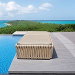 Outdoor furniture woven rope sun loungers