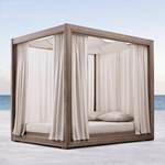 Outdoor teak wood sunbed