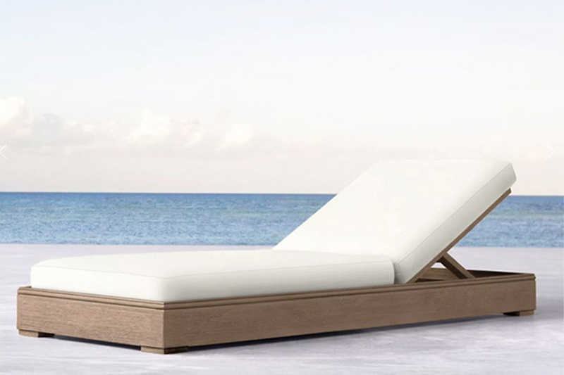 Outdoor teak wood sunbed
