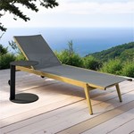 Aluminum grey mesh sun loungers