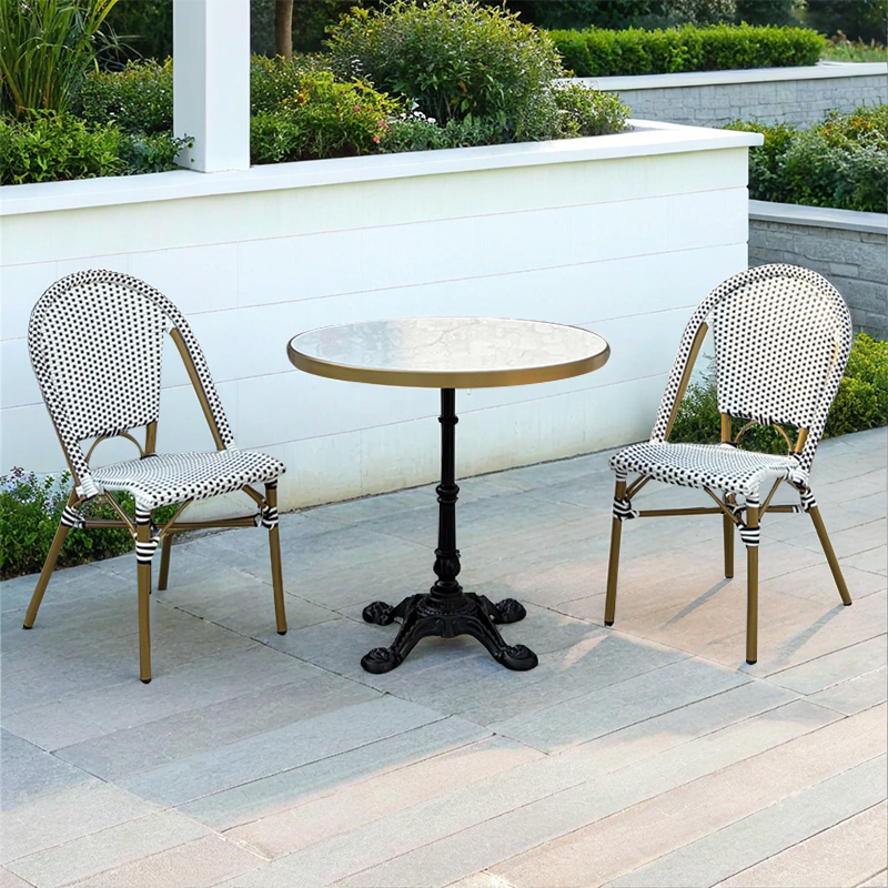 Outdoor bistro rattan chair