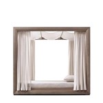 Outdoor teak wood sunbed