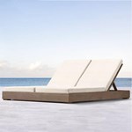 Outdoor teak wood sunbed